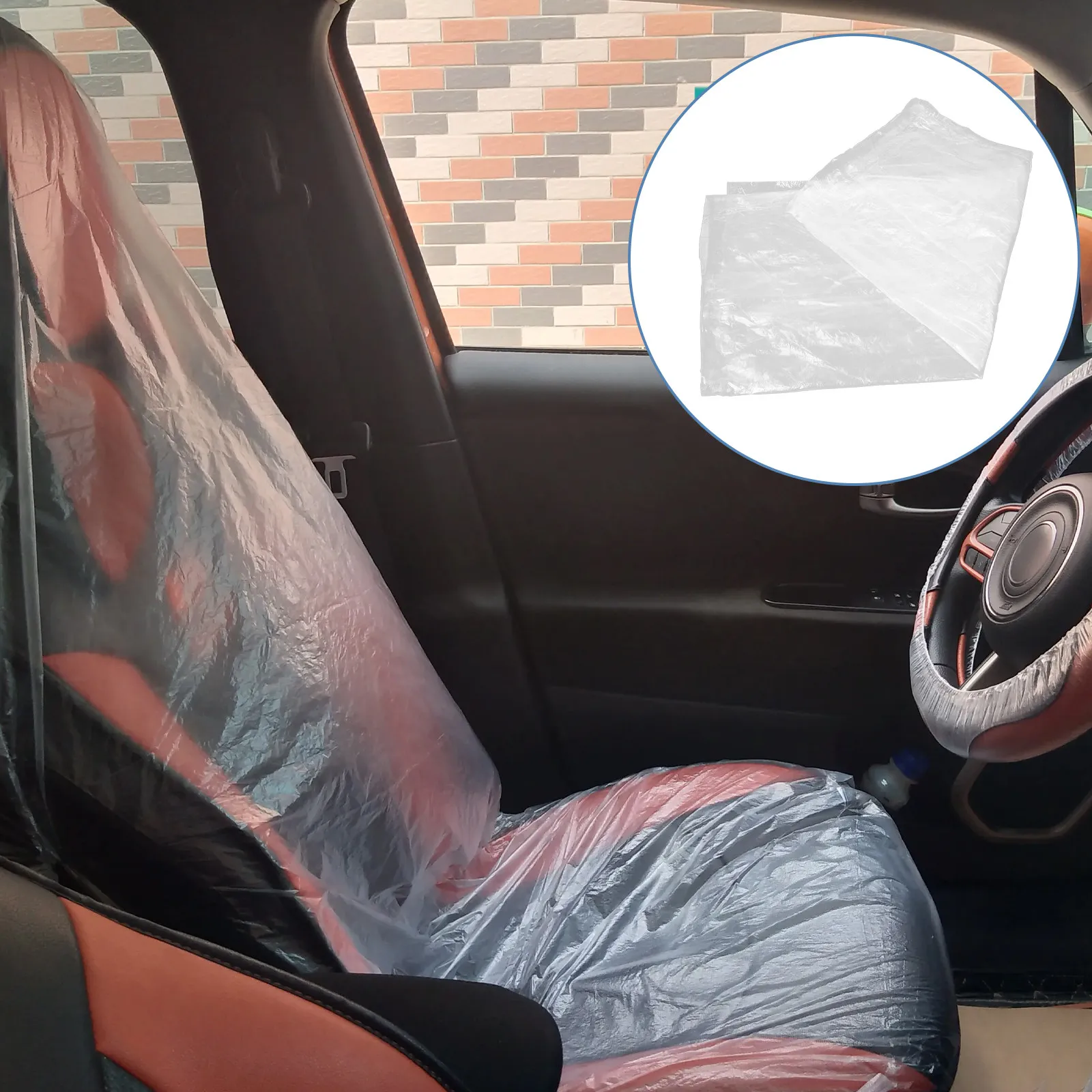 

100Pcs Seat Covers for Cars Heavy Duty Plastic Car Seat Protector Waterproof Oil Proof Interior Covers for Auto Repair