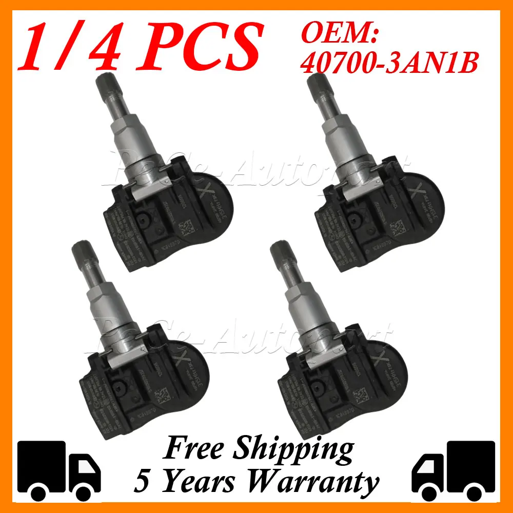 40700-3AN1B 407003AN1B TPMS 315MHZ For 2013 2014 2015 2016 2017 Nissan Leaf Sentra Versa Tire Pressure Sensor 1/4PCS 40700-3AN1A