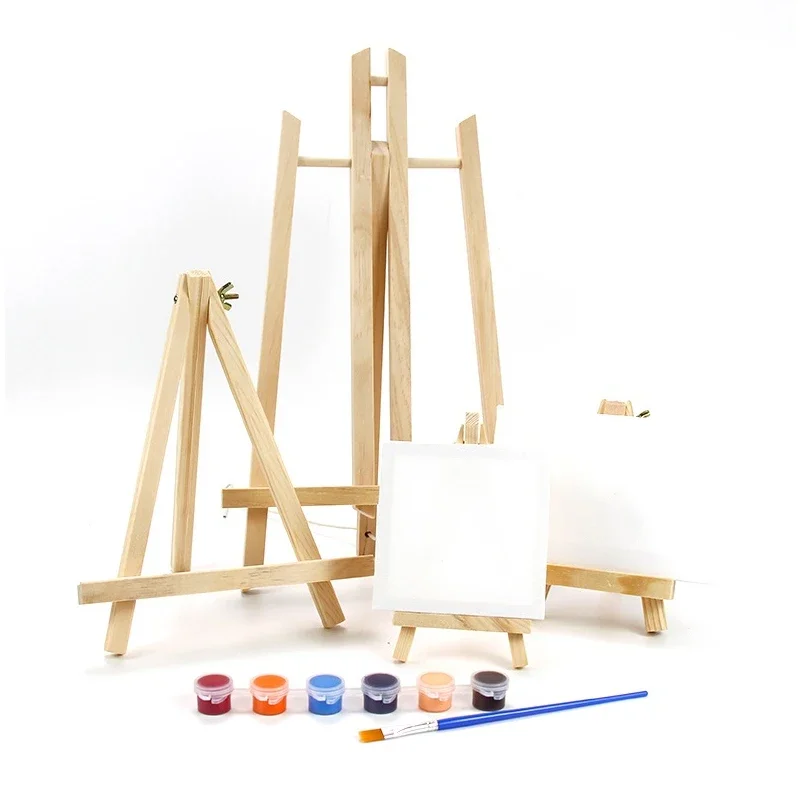 

Cute Wood Artist Tripod Painting Easel with Drawing Board Pigment Display Holder Frame Mini Desk Decor Art Supplies