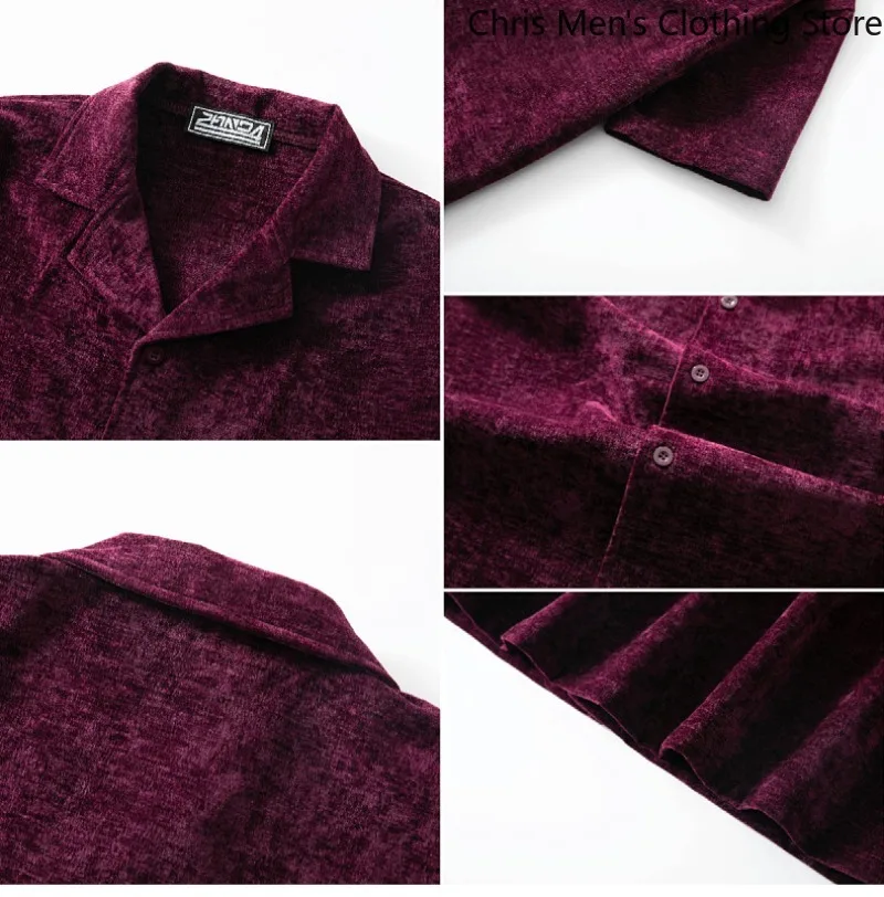 

Chenille Men's High-quality Soft Short-sleeved Shirts, Business Casual Loose Men's Tops, Fashionable Simple Solid-color T-shirts