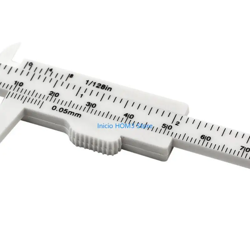 A5YD 2PC 0-80mm 이중 규칙 규모 스케일 플라스틱 버니어 캘리퍼 측정 학생 미니 도구