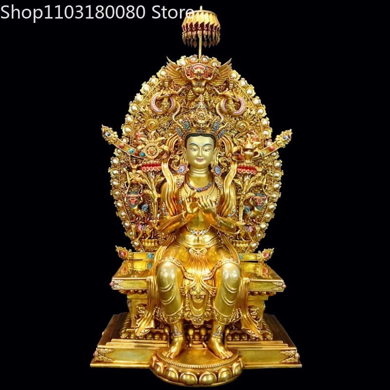 55cm Copper gilding Maitreya Bodhisattva STRONG BUDDHA statue