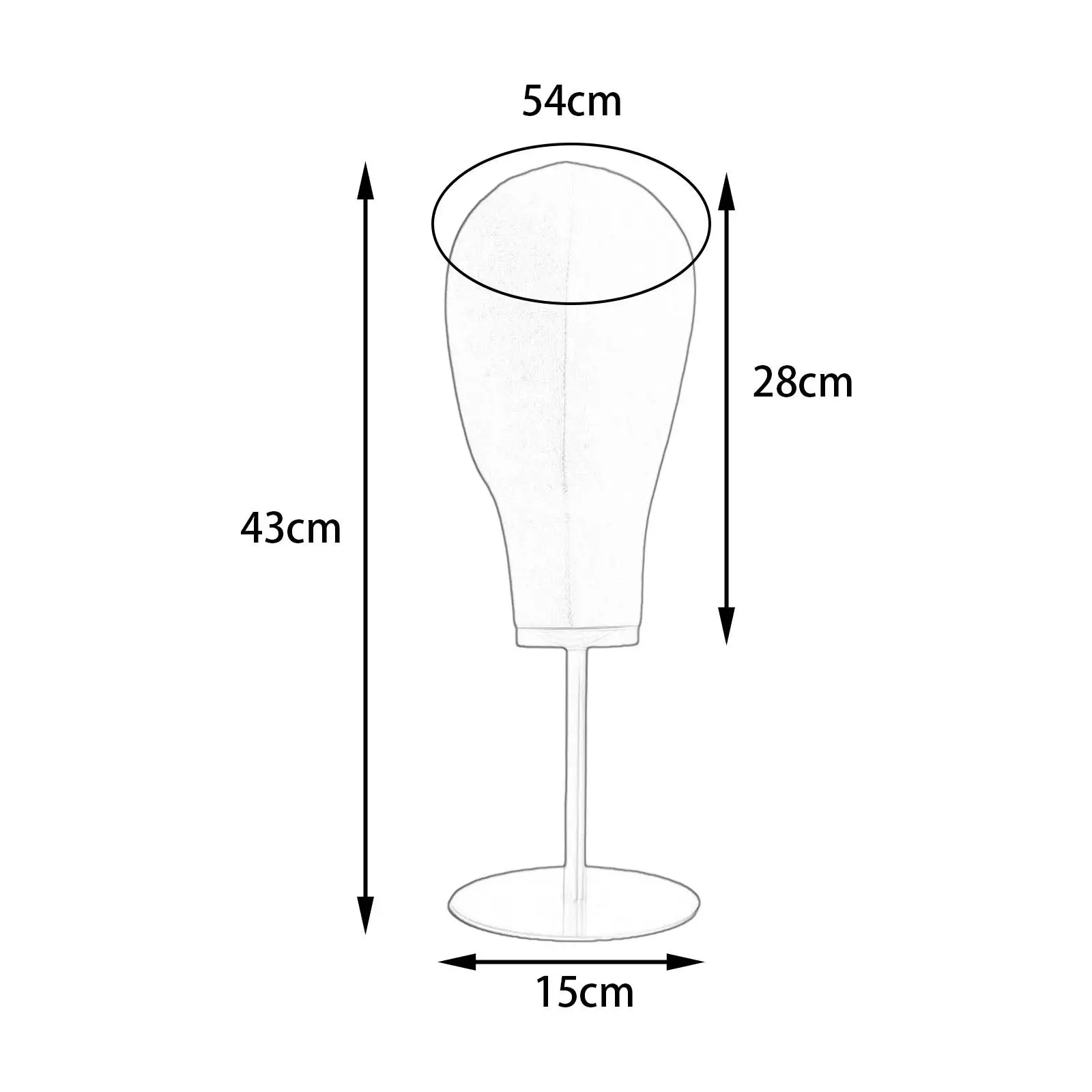 Multifuncional manequim cabeça modelo, material de pano para salões, casas, viagens, alta, 43cm, 54cm, resistente