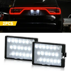 2Pcs LED License Plate Light Lamp For Dodge Durango 2014 2015 2016 2017 2018 2019 2020 2021 Assembly Replacement 6000K WhiteIP67