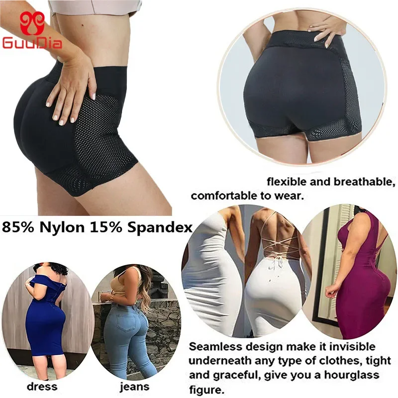 GUUDIA Women Shapers Hip Enhancer Butt Boyshorts Butt Panties High Waist Padded Underwear Butt Lifter Shapewear Tummy Control