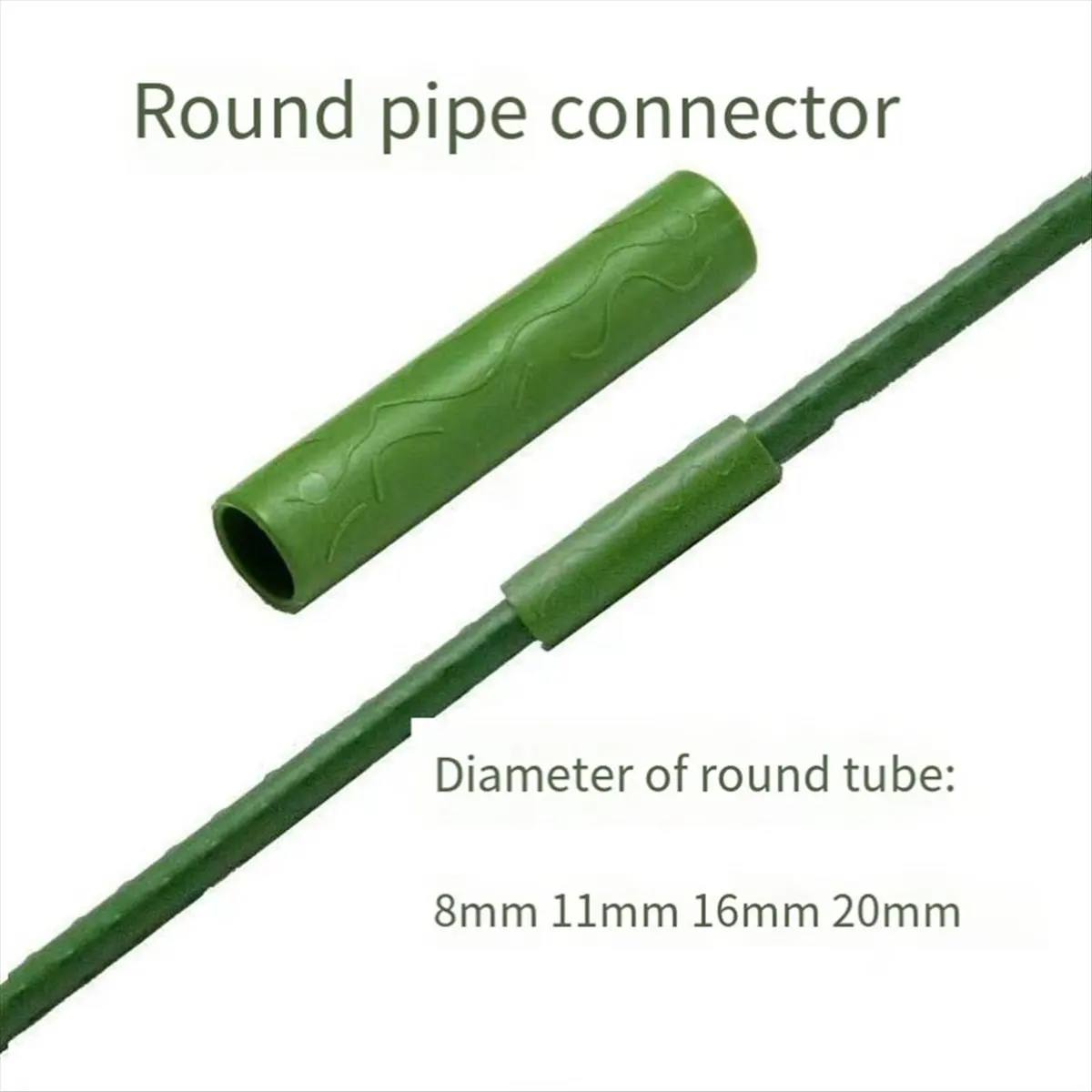 (LBER) 20PCS 20MM Garden Stake Straight Connectors Plastic Garden Stake Connecting Pipe Heavy Duty Plant Support Stake