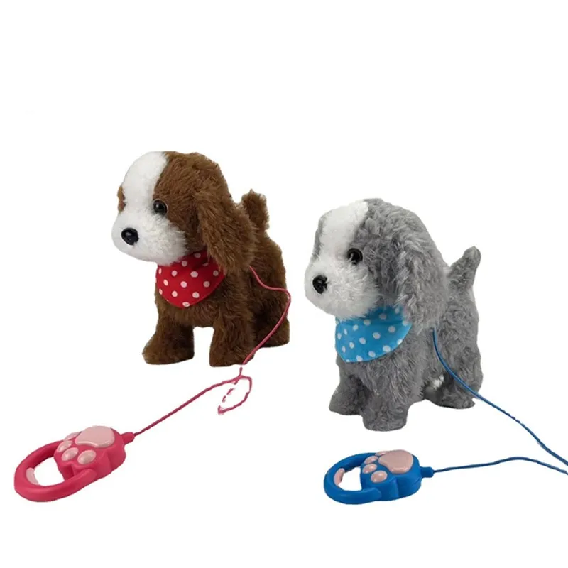 Peluche electrónico de simulación para niños y niñas, juguetes interactivos musicales para caminar, ladrar y cantar, muñeca Linda para cachorros, regalo