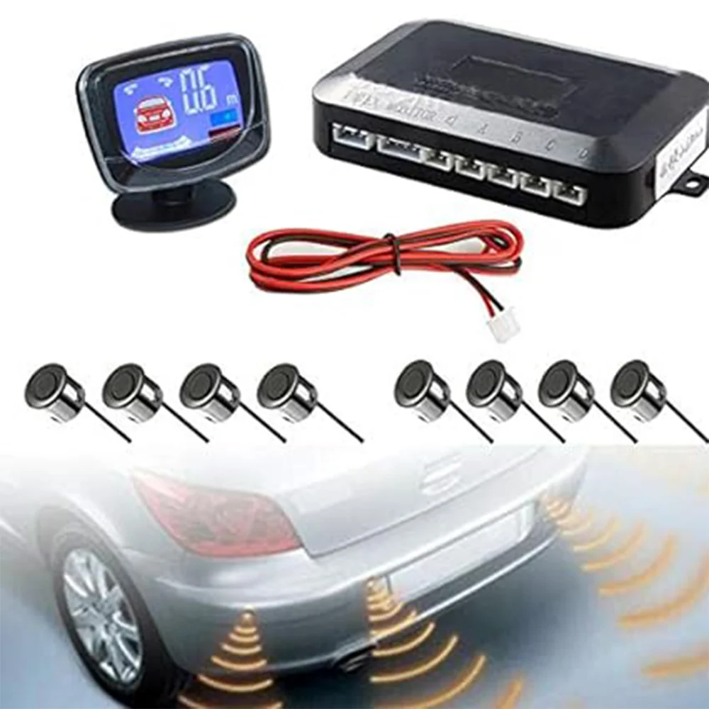 

Car Reverse Radar System with 8 Probe Parking Sensor Waterproof Parking Assist Systems Backup Monitor Detector Assistant