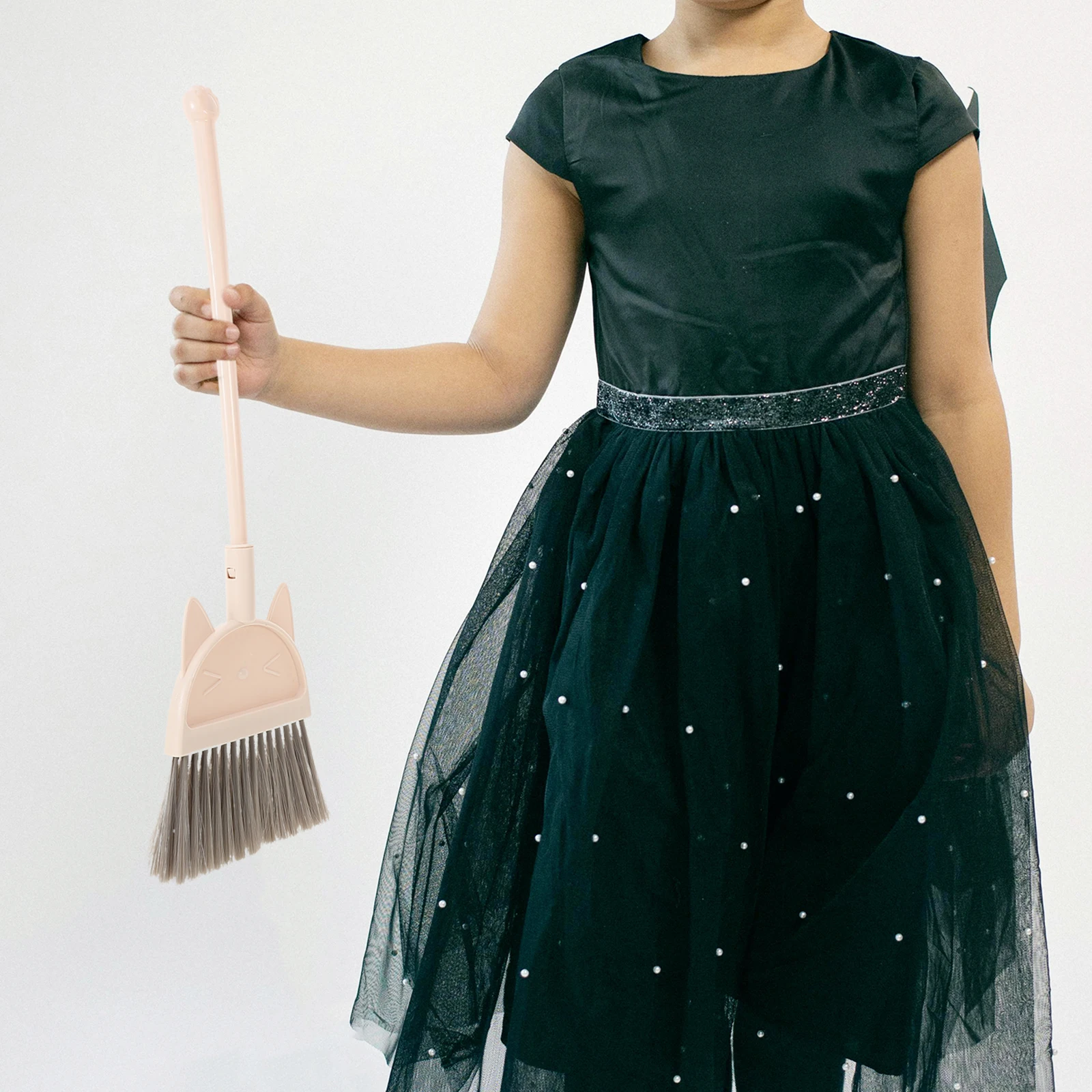 어린이용 세트 가벼운 미니 빗자루 유아용 집 청소 놀이용 플라스틱 소형 빗자루 만화 빗자루