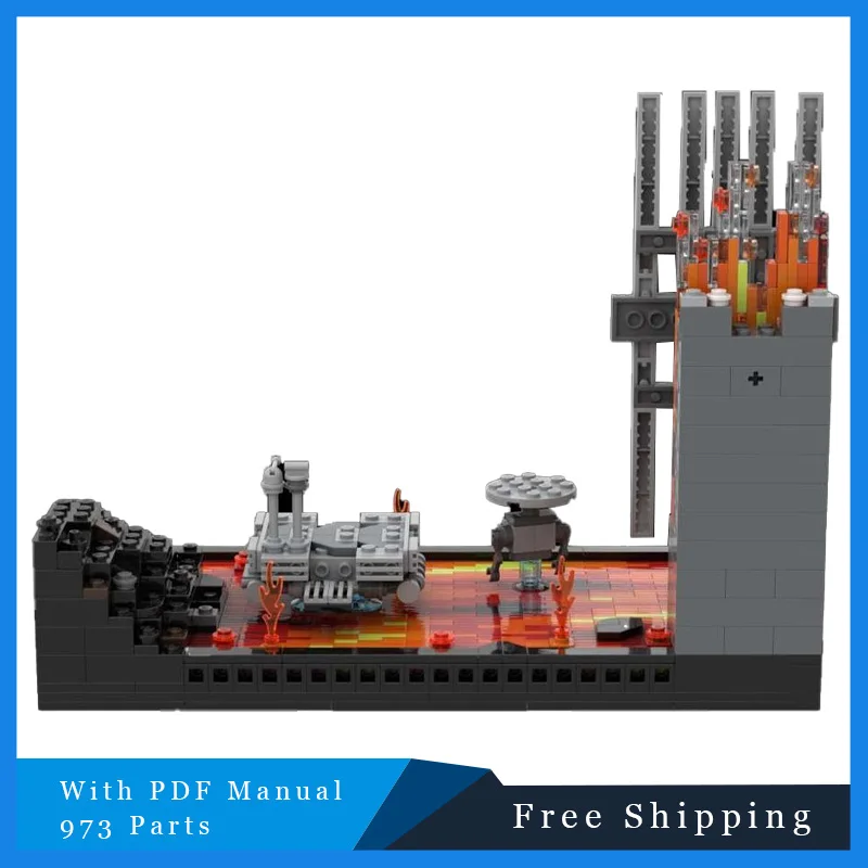 973 부품 스타 배틀 시리즈 MOC 유명 영화 전투 장면 모듈형 블록 모델 어린이 조립 전시 장난감 생일 선물