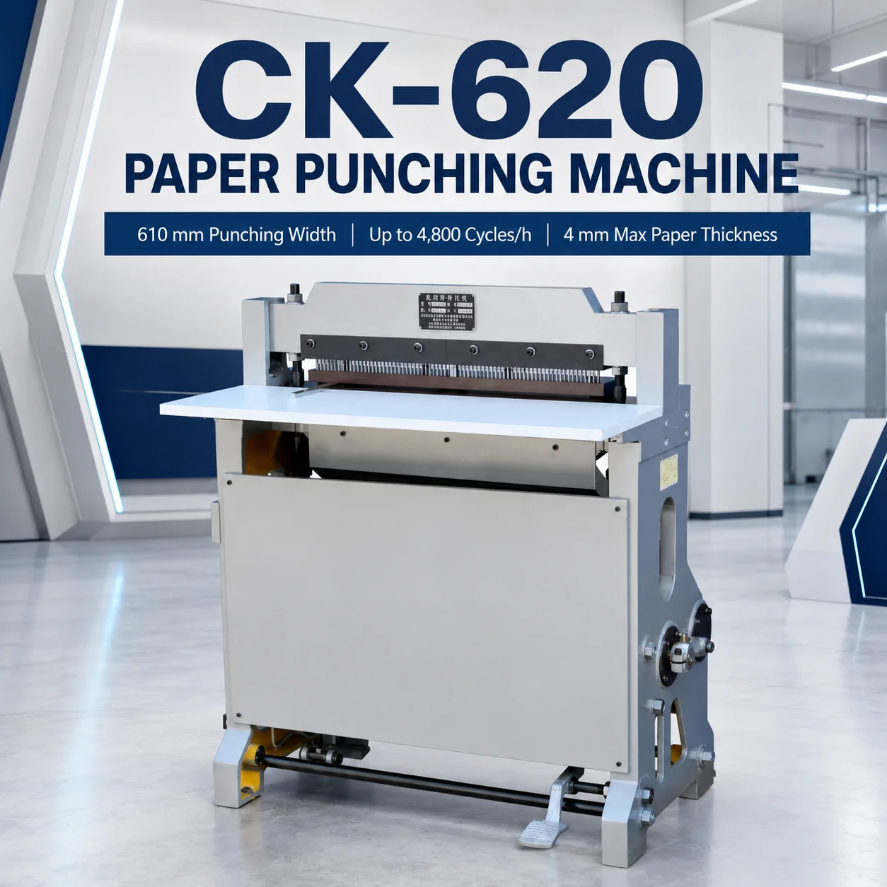 CK-620 Semi Automatic Heavy Duty Paper Hole Punching Machine 610mm For Notebook Calendar Spiral Binding