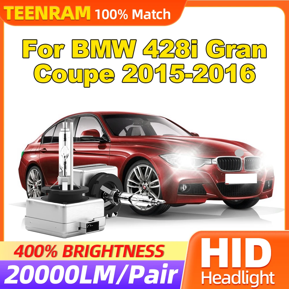 

35W HID Xenon Headlight Bulbs 20000LM HID Xenon Lamps 6000K White 12V Turbo Auto Lights For BMW 428i Gran Coupe 2015 2016