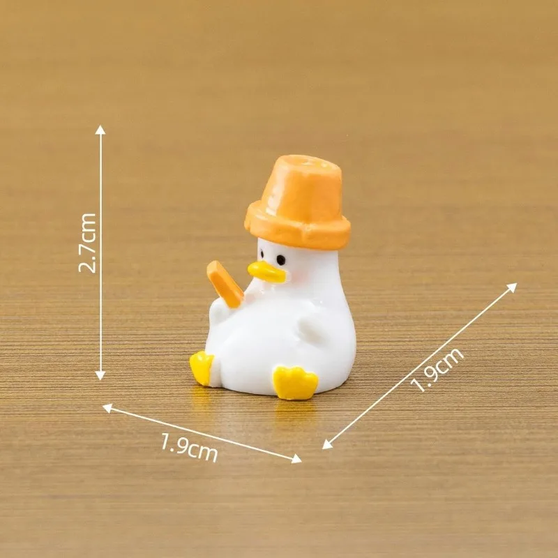 Charming Mini Duck Figurines (5PCS), DIY Craft & Micro Landscape Decoration, Resin Material