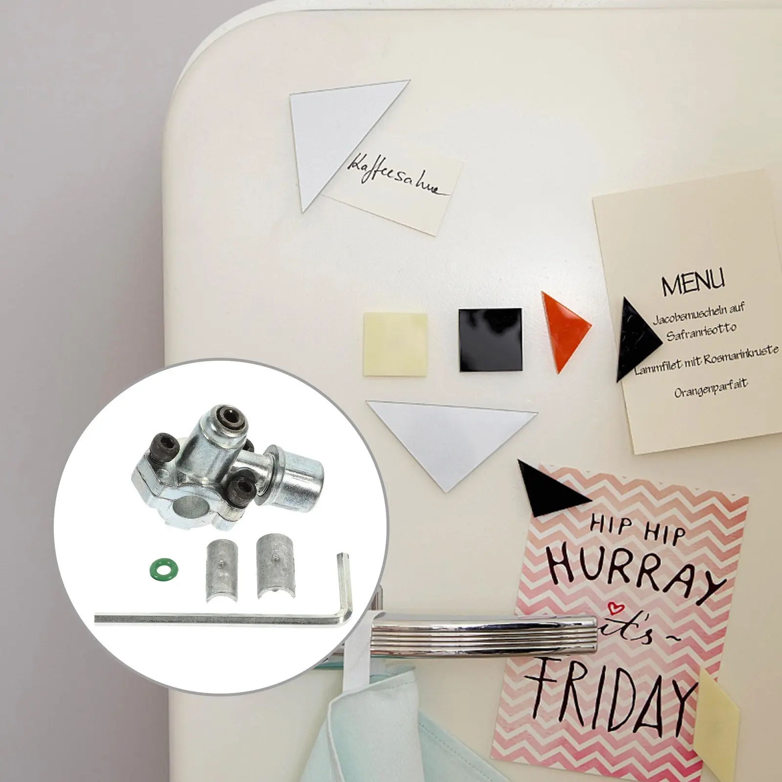 

Комплект из 1 шт. регулируемого патрубка-гайки из цинкового сплава для холодильных систем (для холодильников и морозильников)