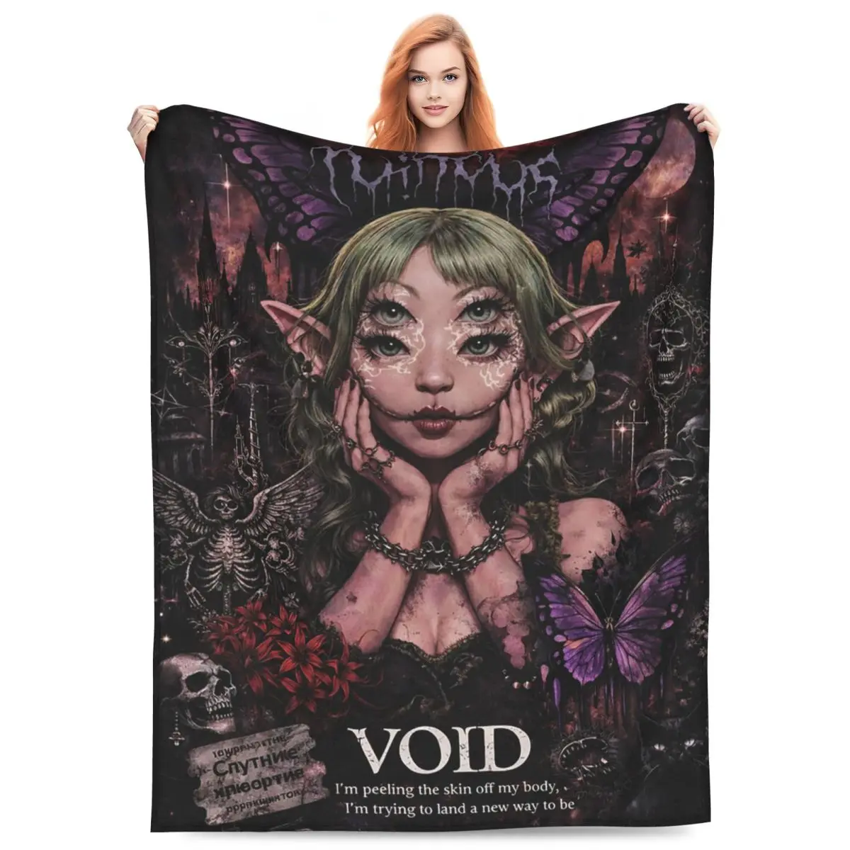 Melanie Martinez Heads Blanket Fleece Sofa Throw Blanket Super Soft for Couch Bedding Travel Throws Bedspread Quilt