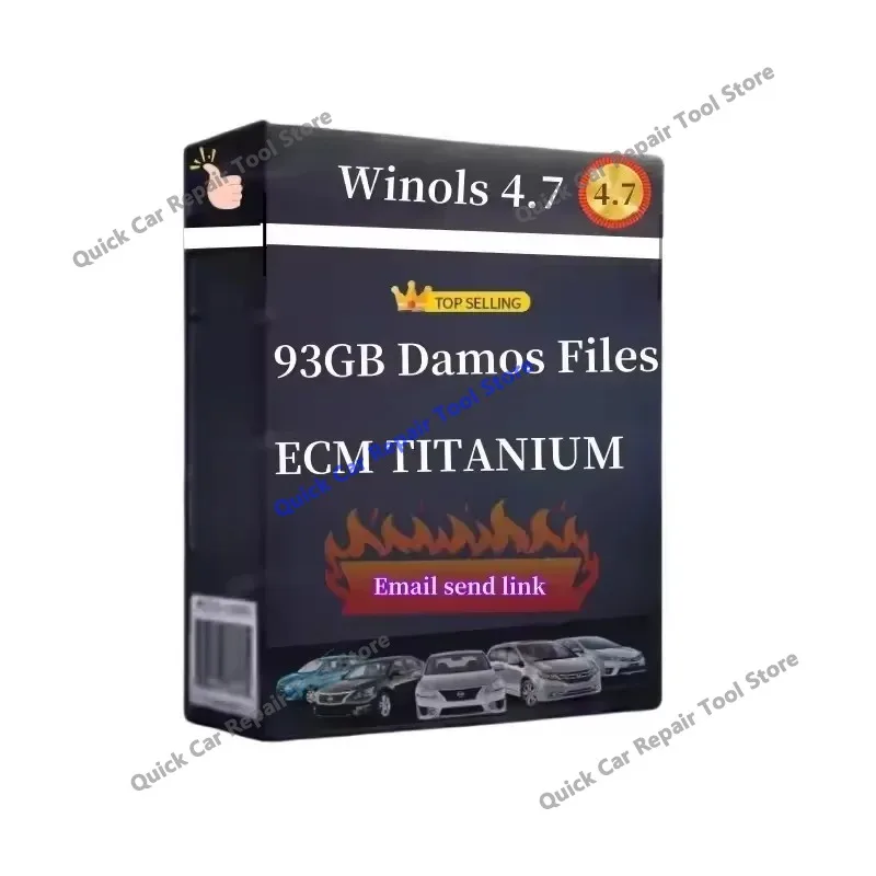 New ECU Programming Tool Winols 4.7 Software+ 93GB Damos Files +ECM TITANIUM 26100+ Immo Service Tool V1.2 for auto car software