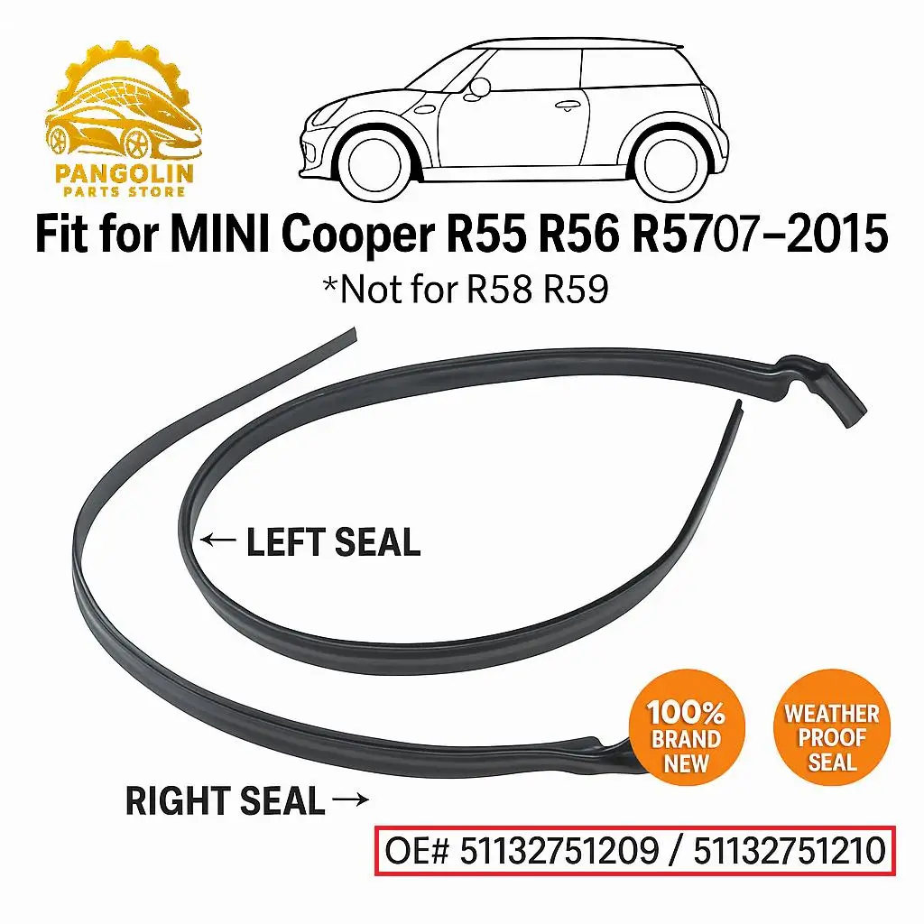 

2PCS Windshield Cowl Cover Seal Trim For Mini Cooper R55 R56 R57 51132751209 51132751210 Weatherstrip Replacement LHD only.