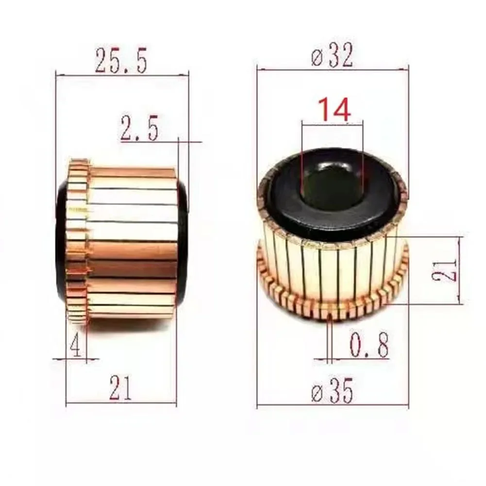 1 pz 28P denti barre di rame commutatore motore elettrico 150 230 smerigliatrice angolare tipo di scanalatura commutatore motore accessori per utensili elettrici