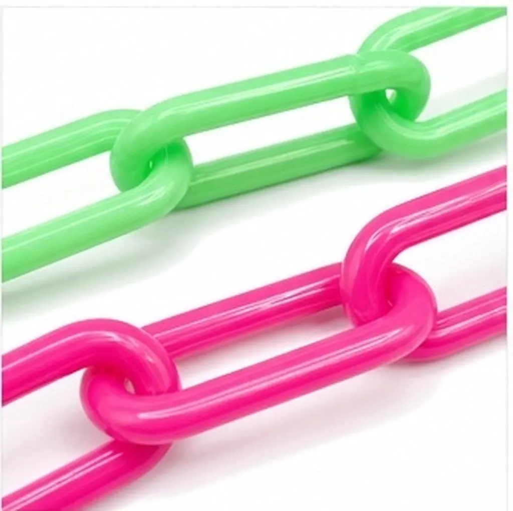 2Pcs Plastic Chain Colored Uv Resistant Safety Barrier Chain for Outdoor Indoor Access Restriction Bag Straps Keychain Hanger
