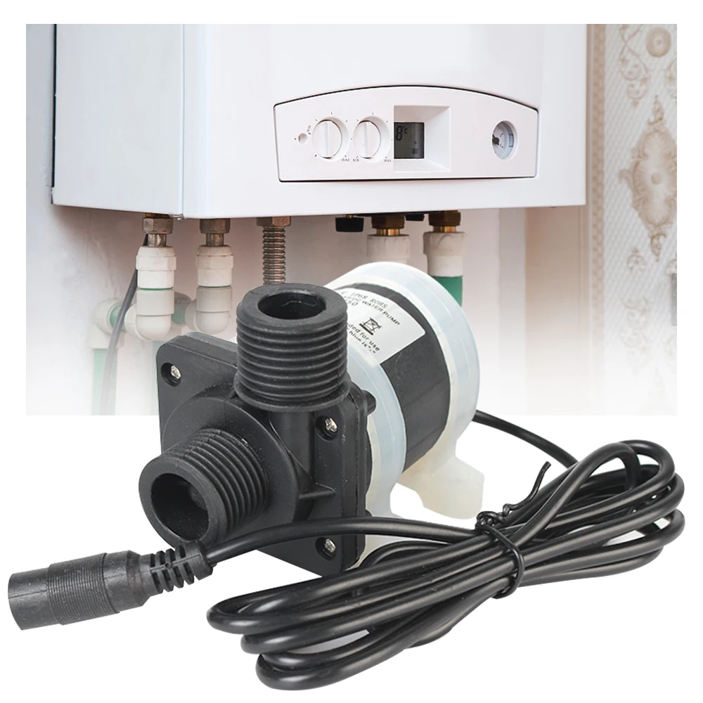 DC 12V 24V Water Heater Shower Floor Heating Booster Pump Silent 4 Points Threaded US Plug IP68 Brushless Solar Motor Water Pump