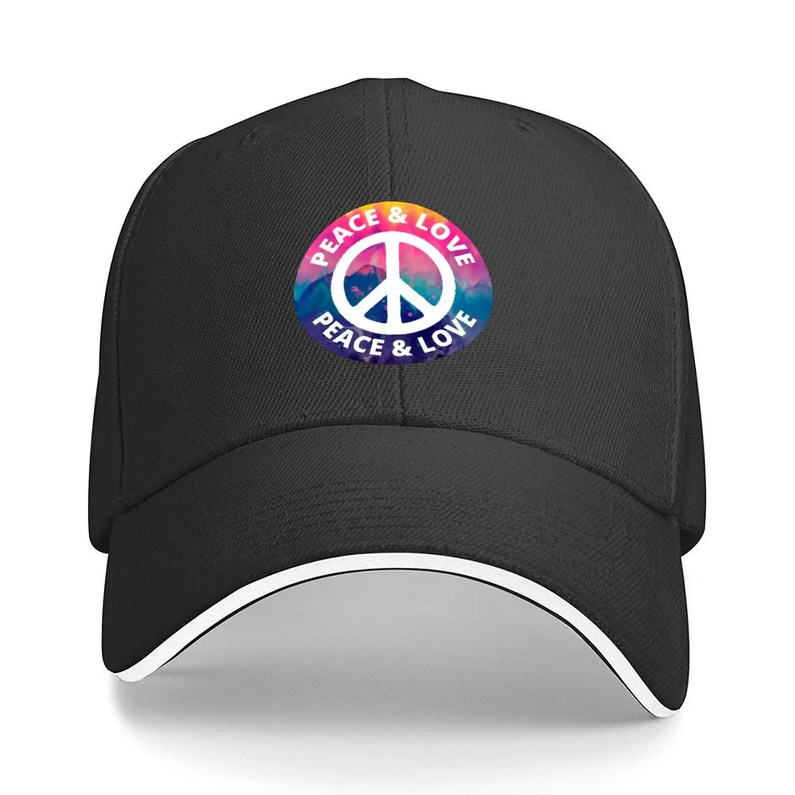 

Peace and love tie dye Baseball Cap fun hats Ball Cap funny hat summer hat Men's Women's
