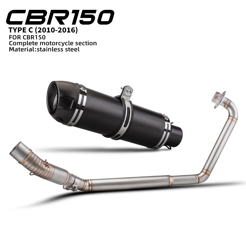 

For CBR150 2010-2016 Motorcycle Exhaust System Motorcycle Modified Front Link Pipe Stainless Connect 51mm Muffler