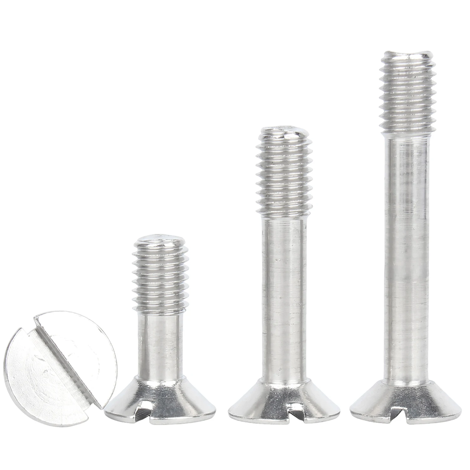 Leijiu 304 Stianless Steel Slotted Countersunk Screw M2.5 M3 M4 M5 M6 M8 Half-tooth Flat Anti-falling Bolt Gb68