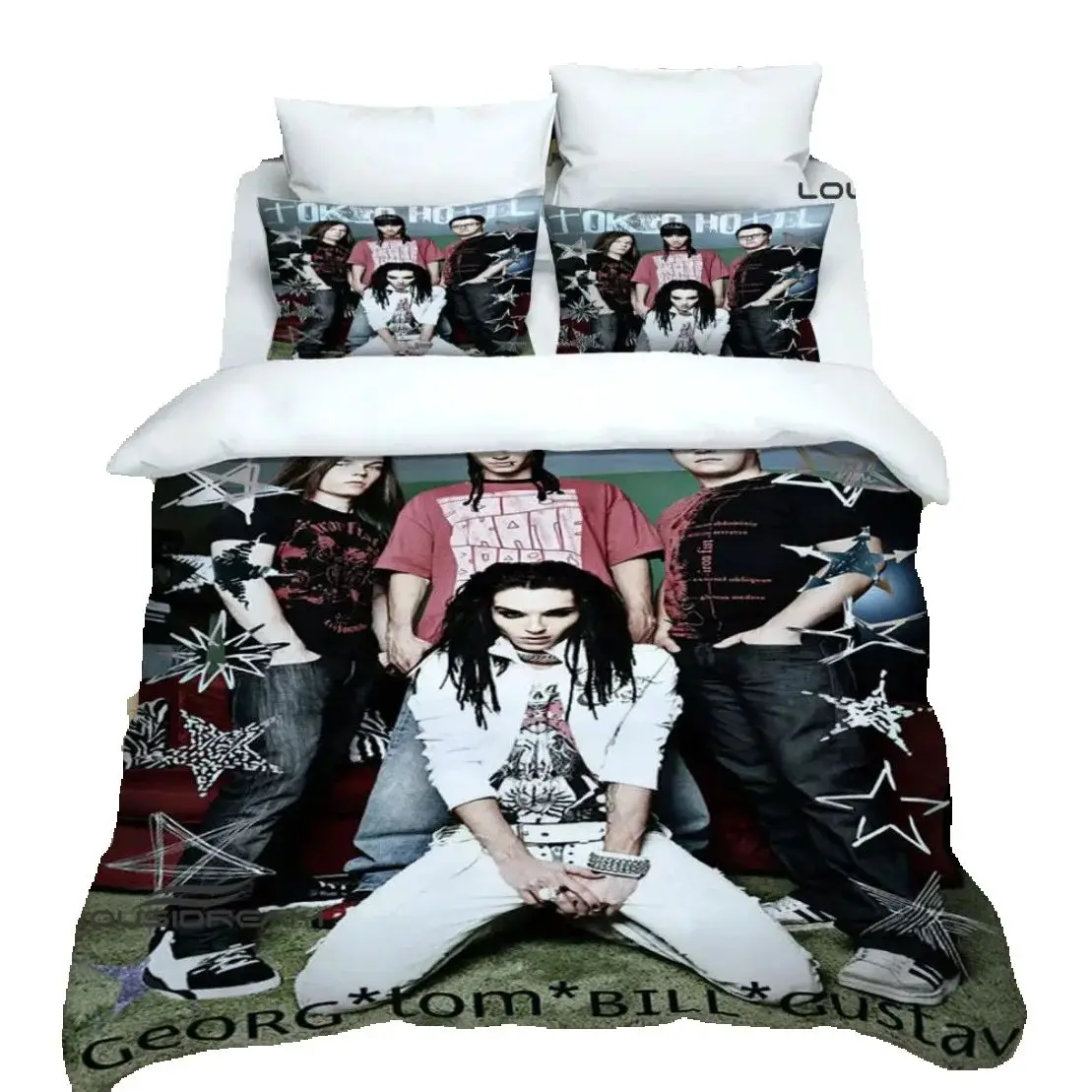 Rock band Duvet Cover Set HD Comforter Cover Tokio Hotel band printed Bedding Set for Kids Bedding Sets Bedclothes Bedroom Decor