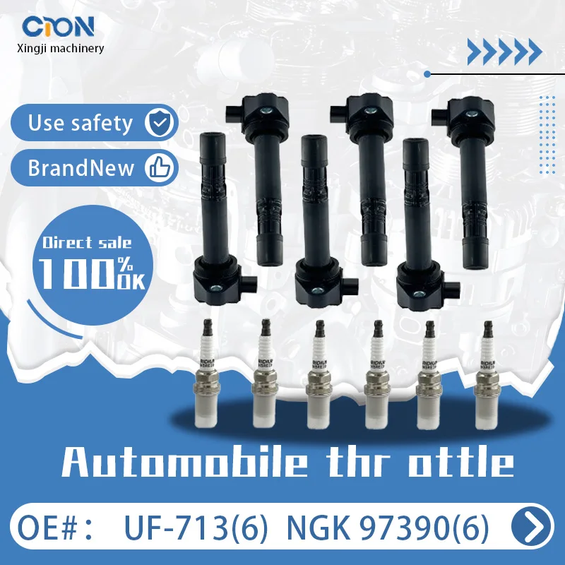 

a set of Xingji 6 Ignition Coil Packs and Spark Plugs For Honda Accord 2013-2017 #UF713 And NGK #97390