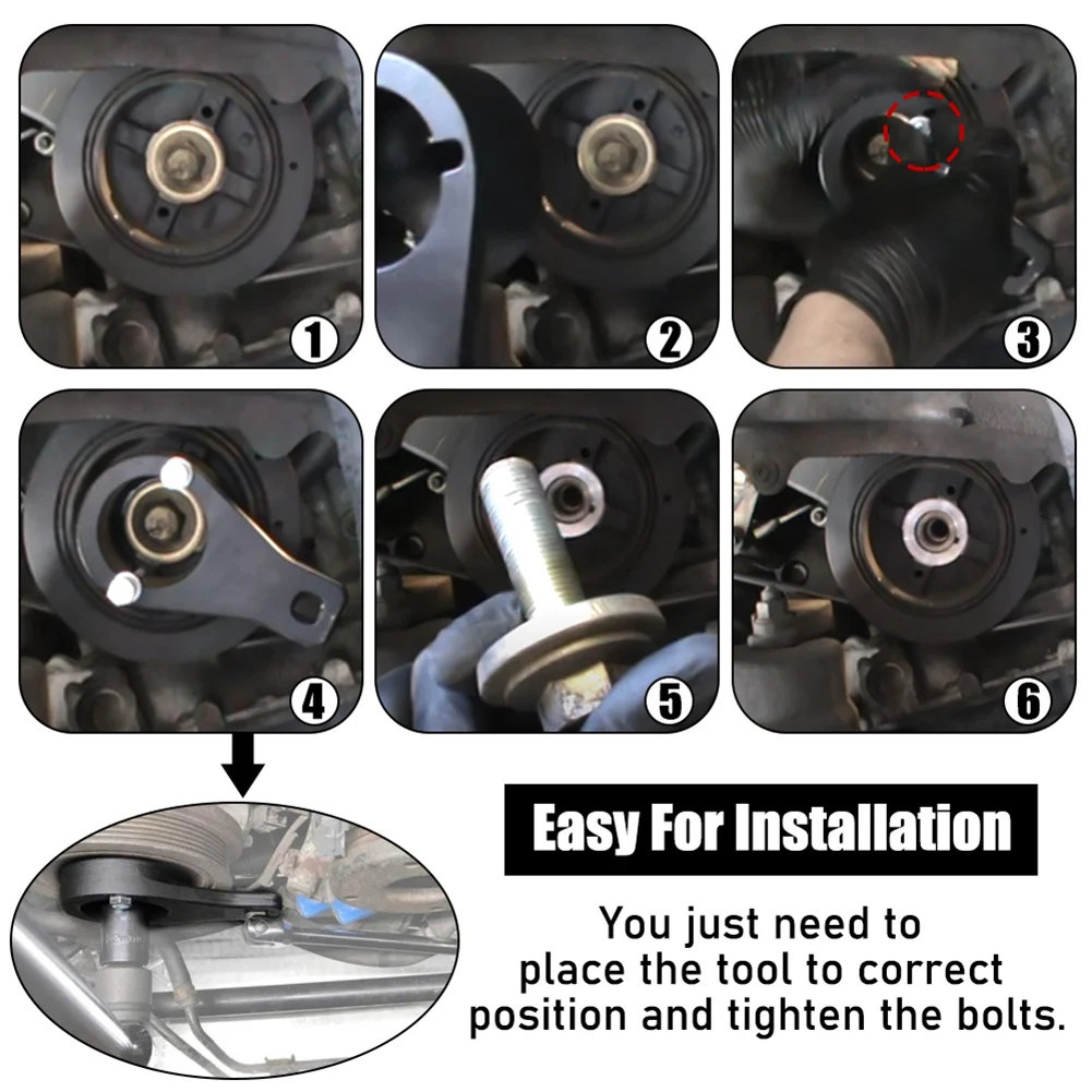 ABFW Harmonic Damper Pulley Holding Tool Crankshaft Crank Holder Tool Removal Wrench Tool for