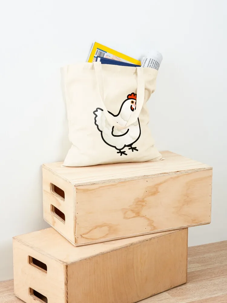Chubby White Chicken Tote Bag Reusable bags shoping bag Shopper Gift bags