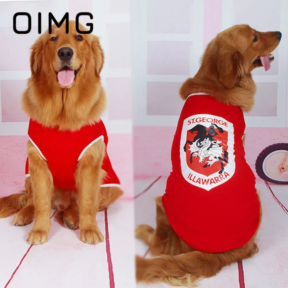 

OIMG Cartoon Print Large Dog Vest Golden Retriever Labrador Multicolor Summer Pet Clothes Casual Sports Dog Tank Top For Outdoor