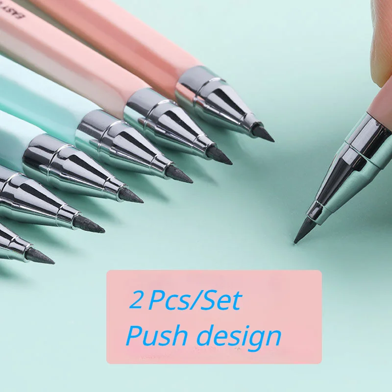 2 Pcs Mechanical Automatic Pencil Lead Holder School Supplies Stationery Set of Drafting Rules Random Color Cute Stationary