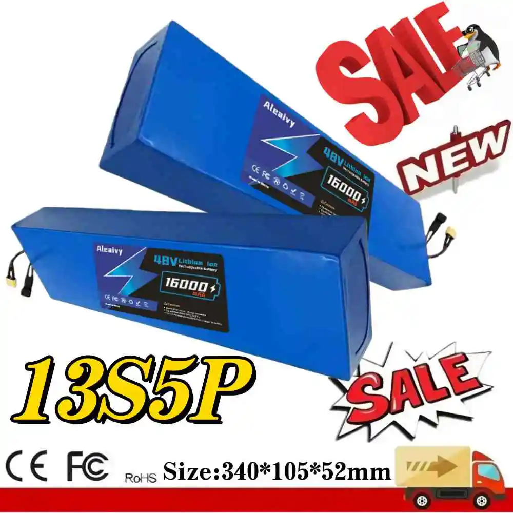 

13S5P 48V 16000mAh Battery Pack with BMS, used for replacing 500W 750W 18650 lithium-ion batteries in walking tools.