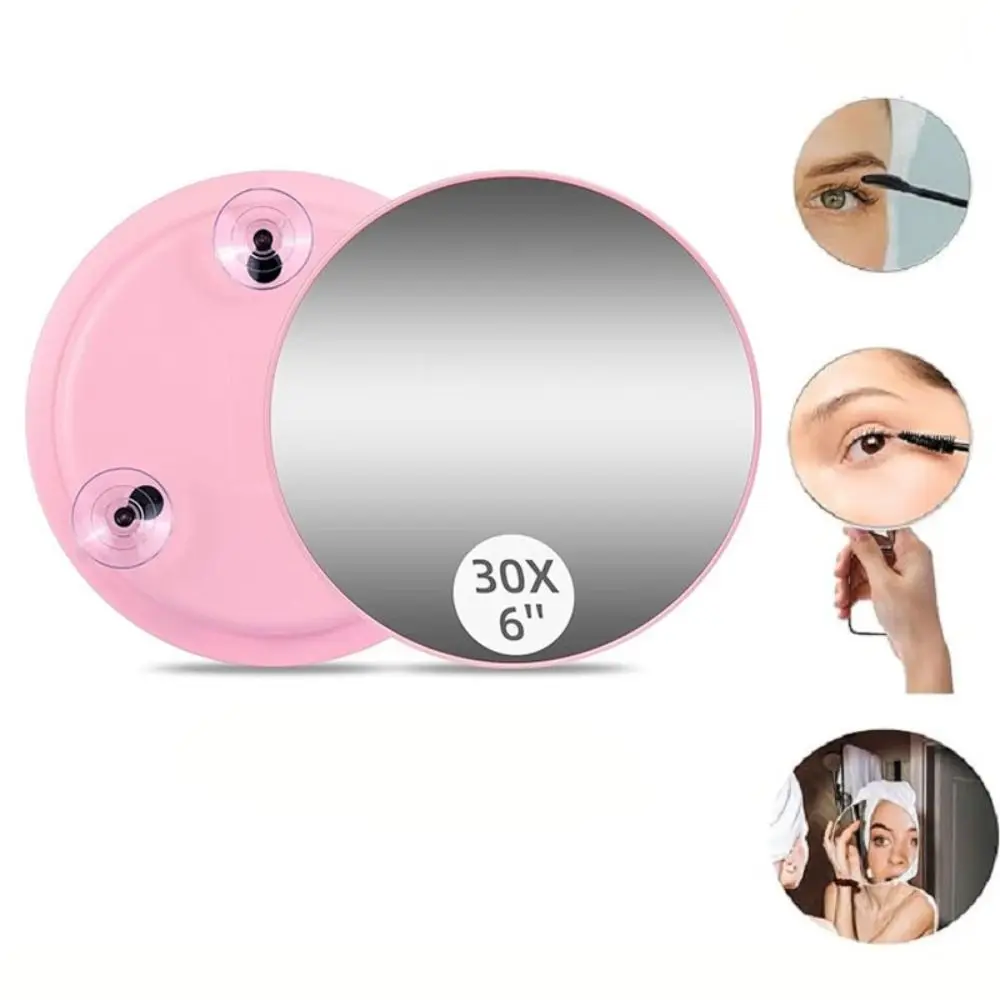30X Makeup Magnifying Mirror Round with 3 Suction Cups Travel Magnified Mirror Mounting 6inch Vanity Mirror Makeup Application