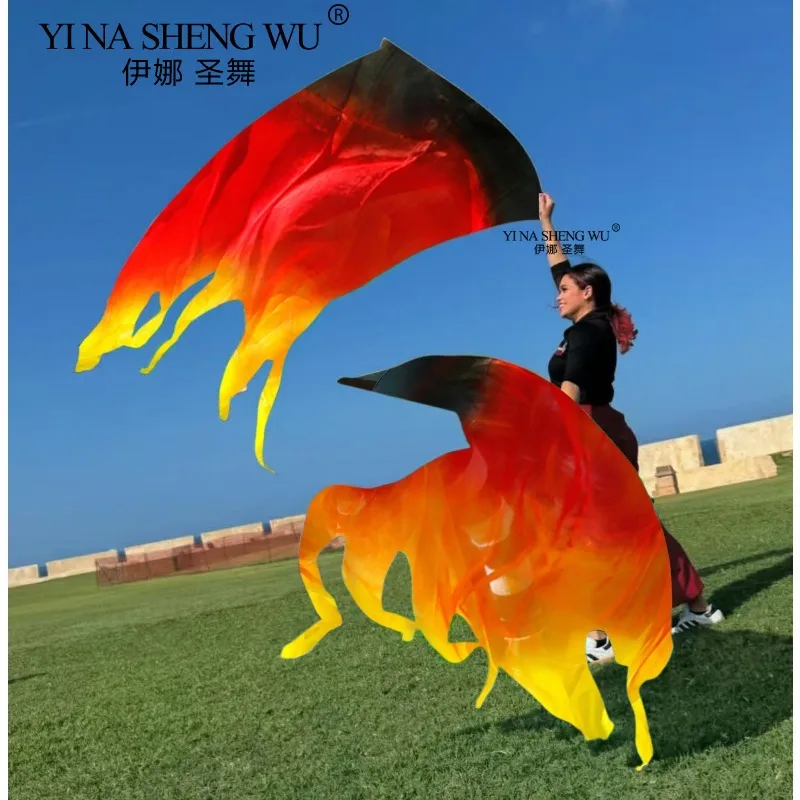 Bandeira de dança feminina, bandeira de adoração gradiente de seda, acessórios de dança, bandeiras com haste flexível, cores personalizáveis