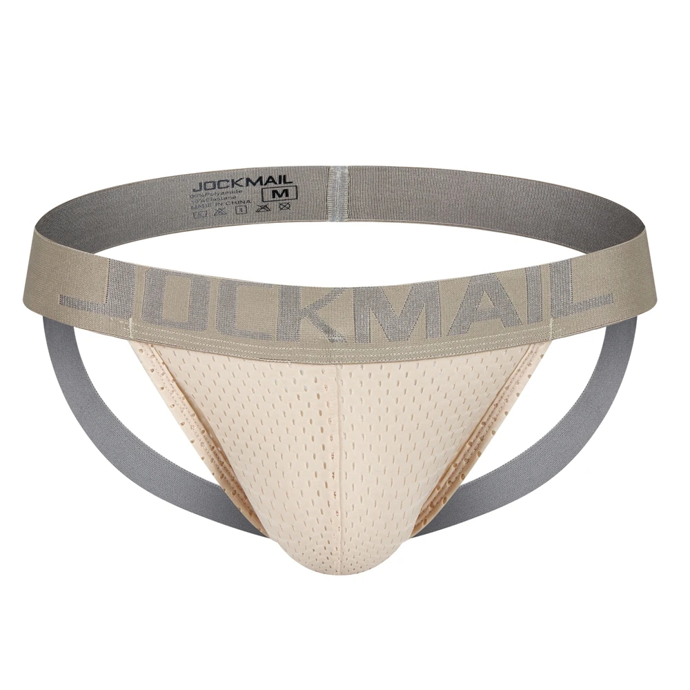 

Jockmail Mens Jockstrap Mens Panties Sexy Gay Men Underwear Sissy Calzoncillos Hombre Slip Thong Mesh Low Waist Breathable