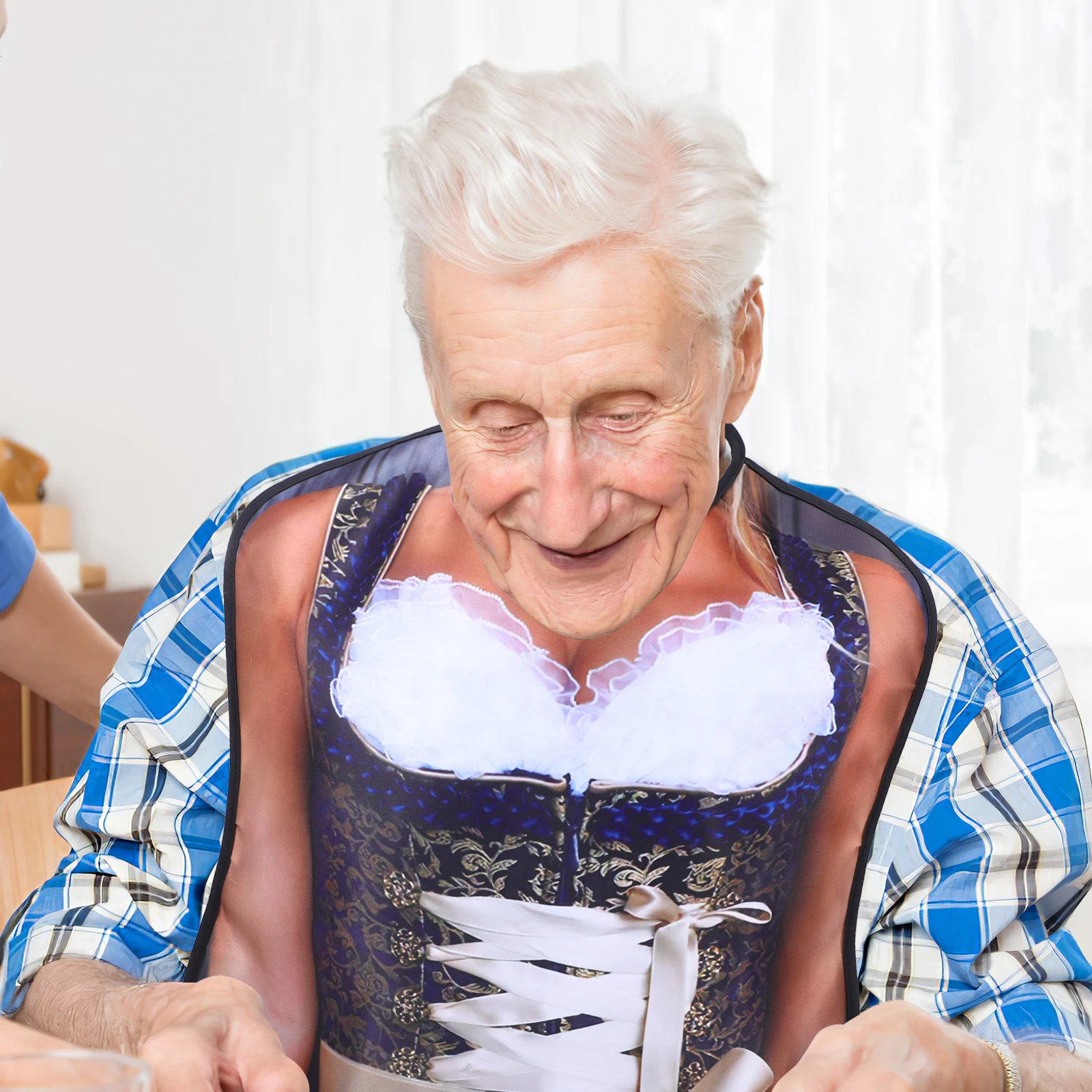 

Многоразовые обеденные нагрудники для пожилых людей, большие размеры, моющиеся аксессуары из полиэфирного волокна, мужские и женские, домашний предмет с защитой от утечек