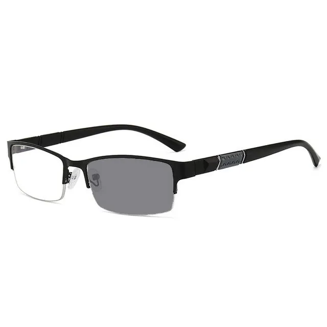 MDOD Photochrome Brille, blaues Licht, Halbrahmen-Dioptrienbrille, Business-Männer-Myopie-Brille, modische Sonnenbrille, 0 bis -6,0 3