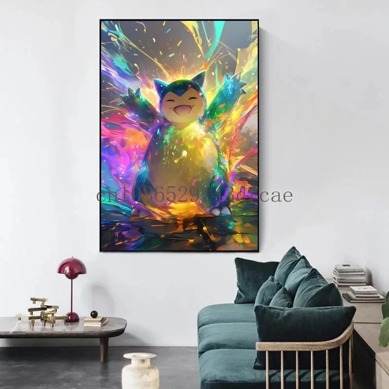 ญี่ปุ่นอะนิเมะ Pokemon โปสเตอร์ตกแต่ง Pikachu Charizard Blastoise Wall Art ภาพวาดผ้าใบ Modern Room ตกแต่งภาพ