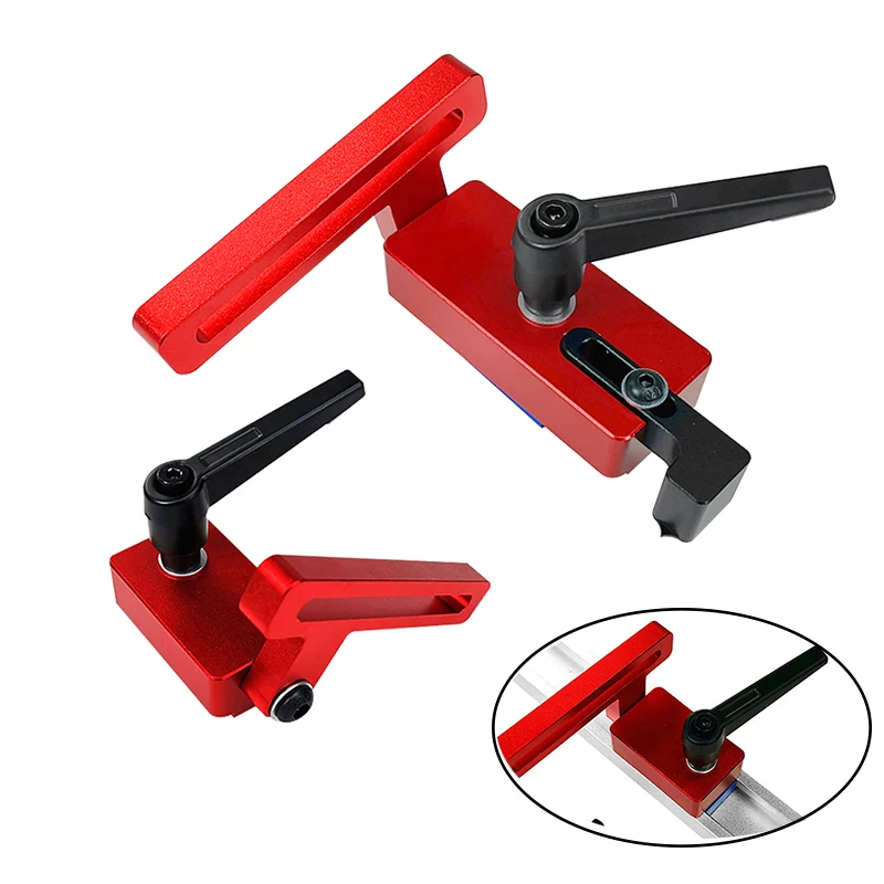 Woodworking T Slot Stopper Miter Gauge Fence Connector Saw Table Sliding Brackets Alloy Miter Track Stop Block Chute Limiter