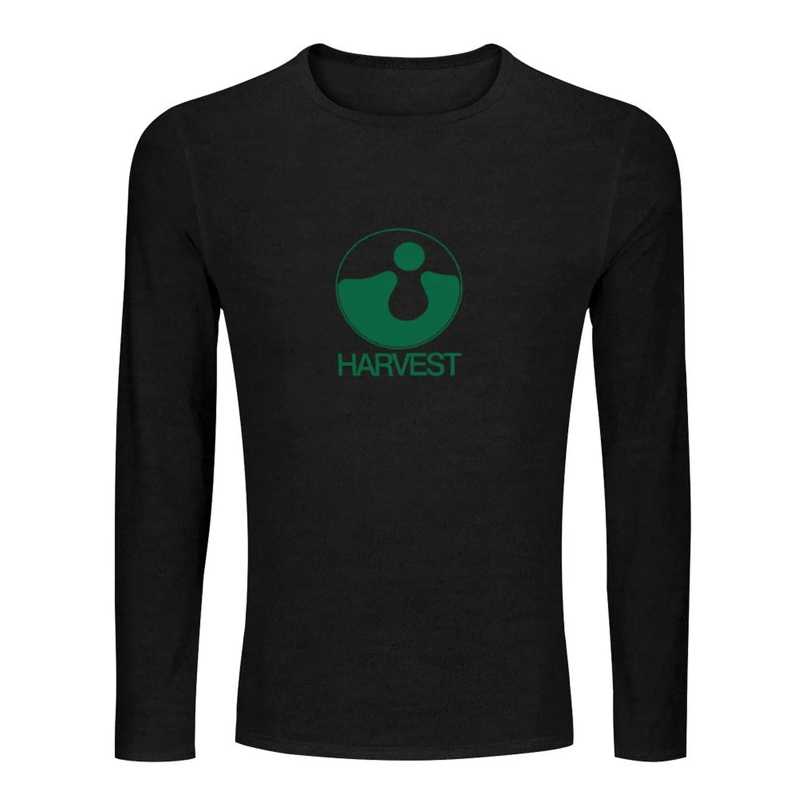 HARVEST Logo Dark Green Long T-Shirt korean fashion hippie clothes vintage t shirt oversized t shirt men