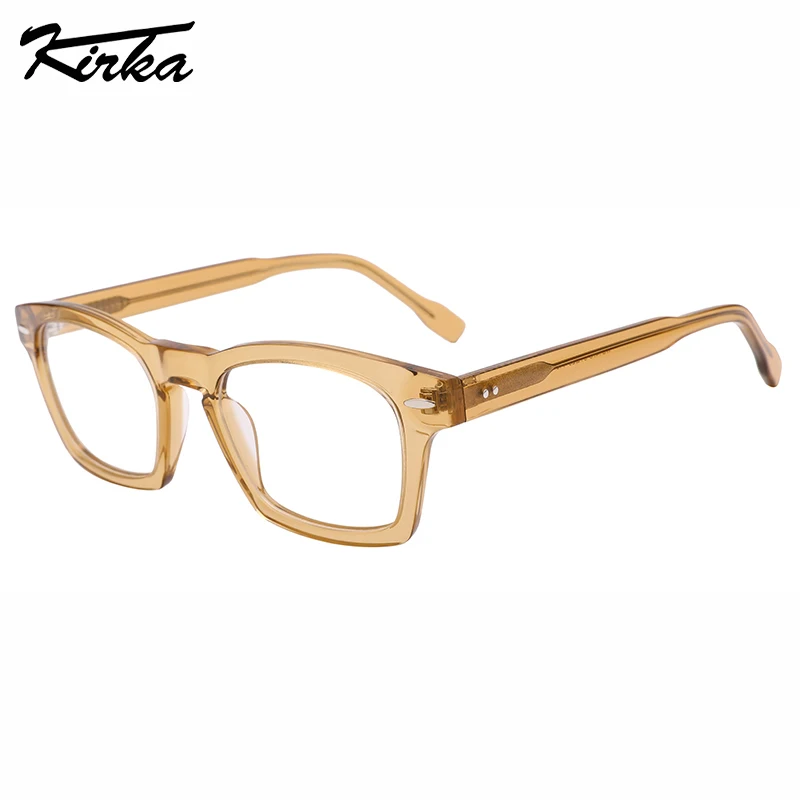 

Kirka Unisex Acetate Classic Flat Rectangle Single Dark Colors Thick Frames&Temples Prescription Lenses Eyeglasses WD1475