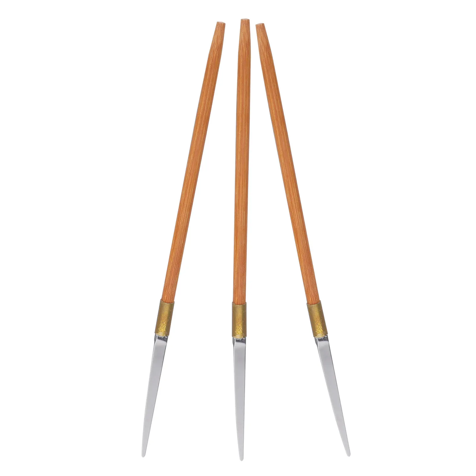 3Pcs Ear Hair Scraper Stainless Steel Bamboo Handle Professional Earwax Removal Tool Straight Knife for Home Salon