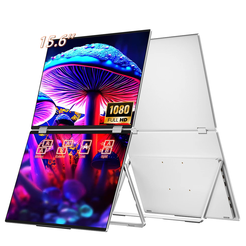 New 15.6 Inch 1080P Portable  Portable  Dual Laptop Extender External Triple Screen Display