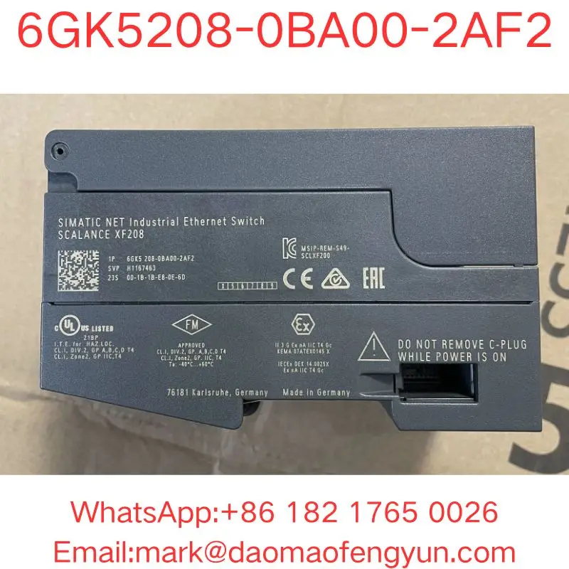 6GK5208-0BA00-2AF2 تم اختباره بشكل جيد، في حالة جيدة SCALANCE XF208، مسطح، مفتاح IE مُدار، منافذ 8x 10/100 ميجابت/ثانية RJ45