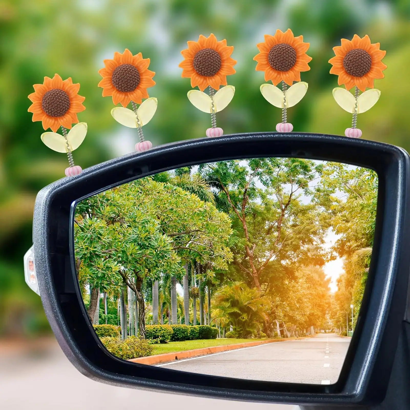 Cute Sunflower Car Decor Set Dashboard Window Edge Accessories for Vehicle Interior Dashboard Decor Interior Accessories