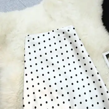 首爾復古波點緞面魚尾裙 2025 新款春夏高腰休閒中長女裙 8 最佳銷售 緞面長裙 - №8