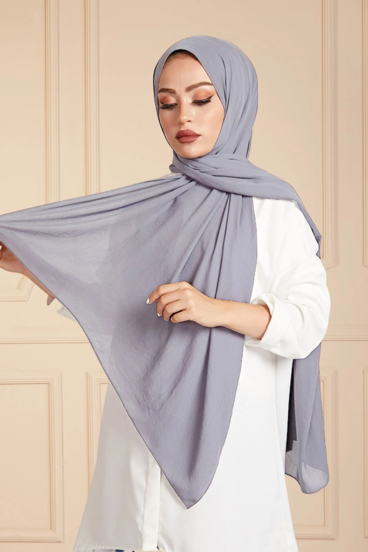 Caz Shawl-Gray Winter Autumn 2021 Muslim Women Hijab headscarf Islamic Turkey