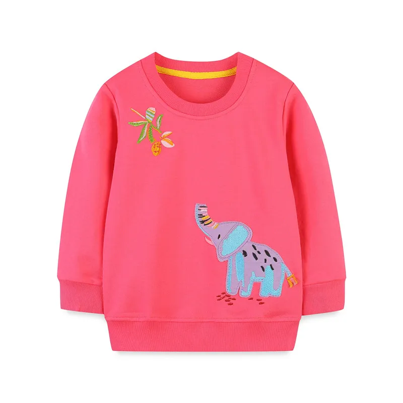 Jumping Meters 2-7T Embroidery Elephants Kids Girls Sweatshirts Autumn Spring  Long Sleeve Children's Clothing Toddler Shirts